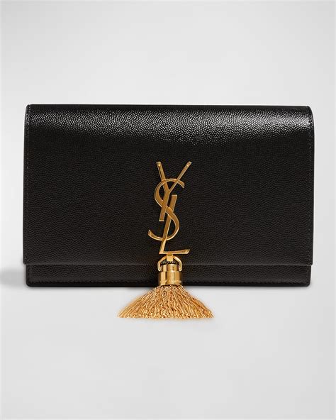 kate ysl monogram grain de poudre wallet on chain|Saint Laurent Kate YSL Monogram Grain de Poudre Wallet on .